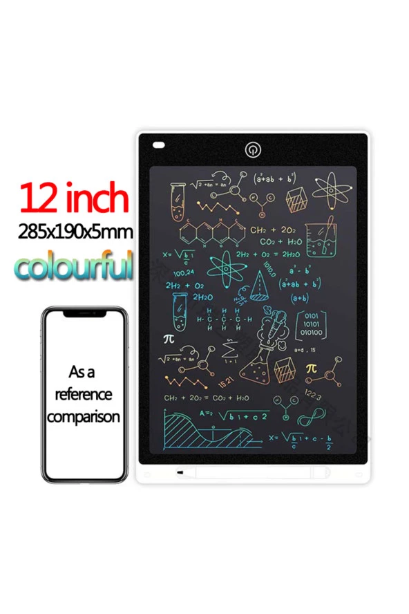 12" Büyük Boy Dijital Çocuk Yazı Tahtası RENKLİ YAZAR Grafik Çizim ve Resim Tableti LCD