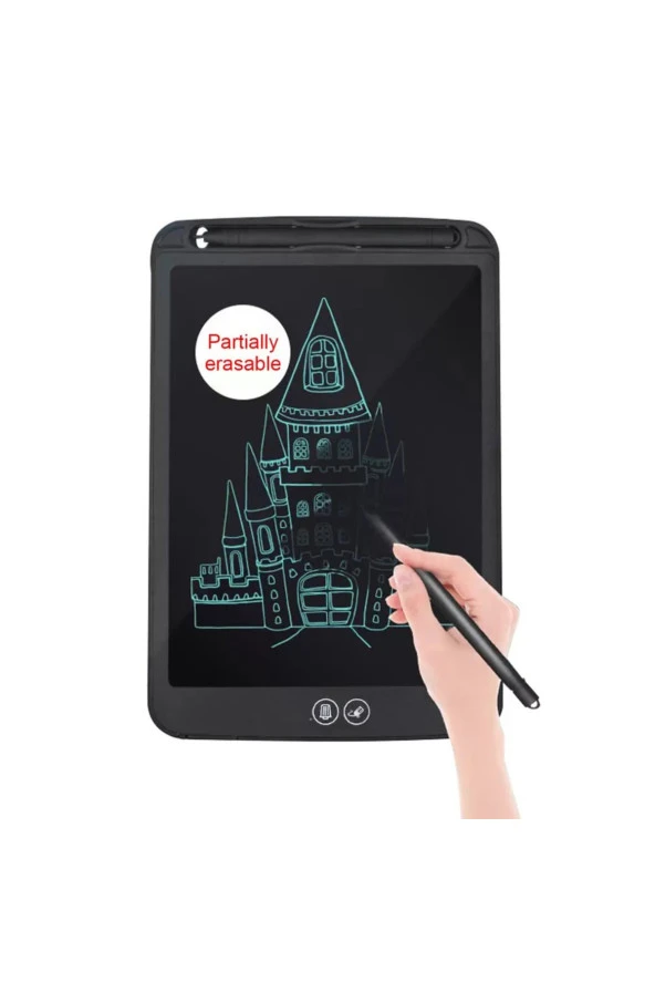 12" Büyük Boy Dijital Çocuk Yazı Tahtası Grafik Çizim ve Resim Tableti LCD - 2