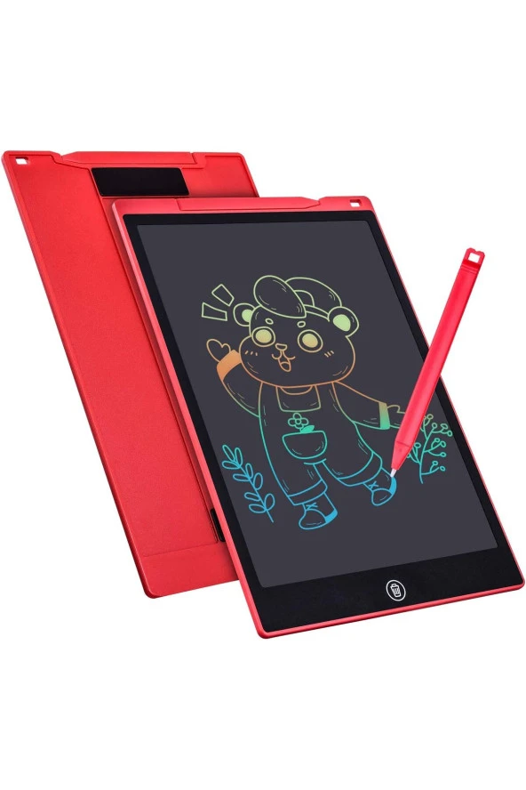 12" Büyük Boy Dijital Çocuk Yazı Tahtası Uyumlu  RENKLİ YAZAR Grafik Çizim ve Resim Tableti LCD