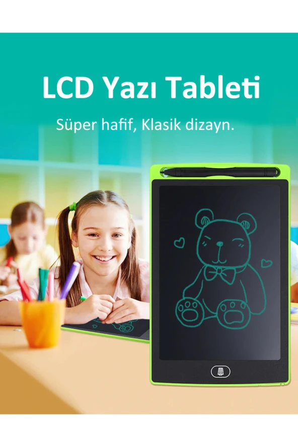 Yeni Nesil Dijital Çocuk Yazı Çizim Resim Bas Sil Yazı Tahtası Çocuk Çizim Tableti Lcd 8.5 Inc - 4