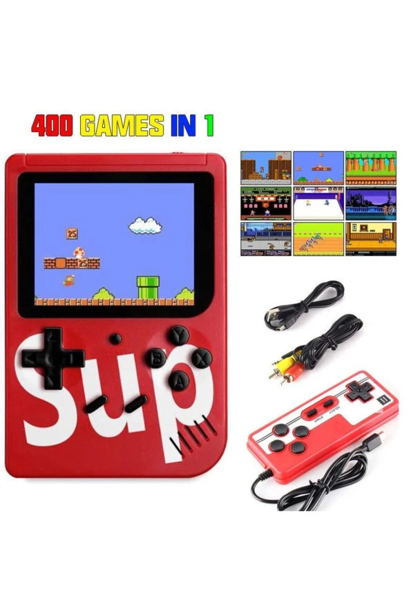 Sup Taşınabilir 400 Oyunlu Mini Atari 2 Kişilik Oyun Konsolu Retro Klasik Oyun Makinesi - 5