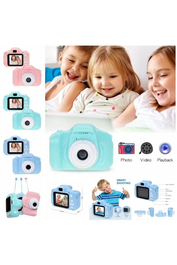 Mini Eğitici Çocuk Dijital Fotoğraf Makinesi 5 Adet Oyun+video+fotoğraf Çekimi 4GB SD KART - 5
