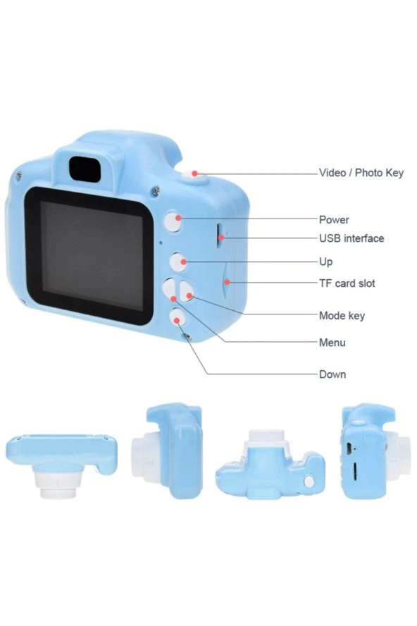 Mini Eğitici Çocuk Dijital Fotoğraf Makinesi 5 Adet Oyun+video+fotoğraf Çekimi 8GB SD KART HEDİYELİ - 3