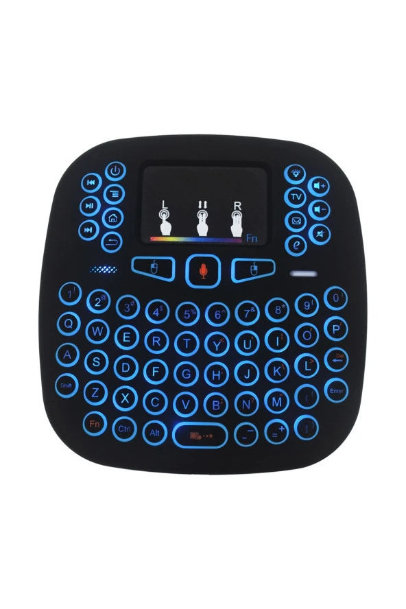 Yeni Nesil Işıklı Kablosuz Mini Klavye Tv Televizyon Ps3 Dokunmatik Pilli Touchpadli Klavye - 2
