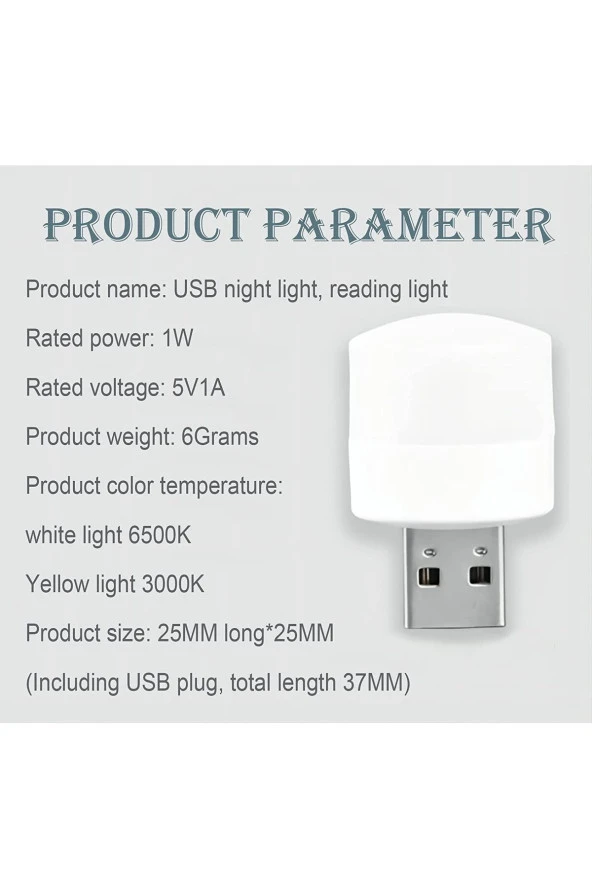 Mini USB Kamp ve Gece Lambası Yuvarlak LED Lamba 4 Adet - 4