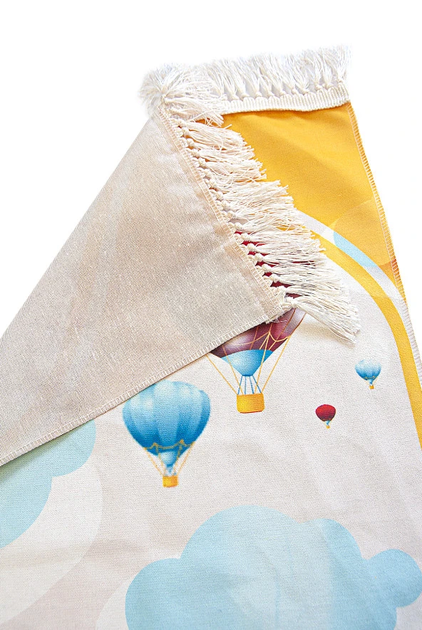 Dijital Baskılı Çocuk Seccadesi - Balonlu ve Traktörlü - 44 X 78 cm - Resim 2