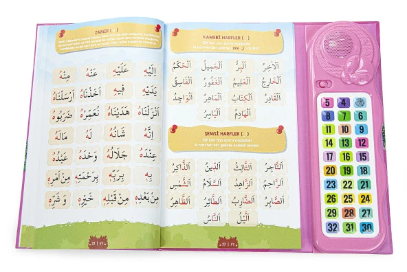 Sesli Elif Ba Kuranı Kerim Öğreten Cihaz Seti Kitaplı Pembe - Resim 5