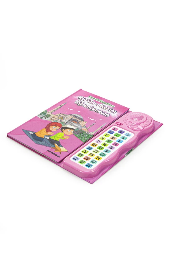 Sesli Elif Ba Kuranı Kerim Öğreten Cihaz Seti Kitaplı Pembe - Resim 4