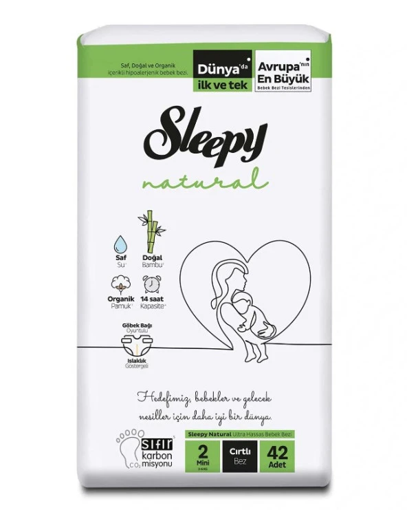 Sleep Natural No: 2 Cırtlı Bebek Bezi 42 Adet 8681212060369