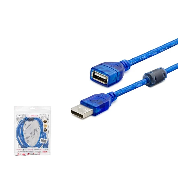 Hadron Usb Kablo Uzatma Erkek Dişi 3Mt Filtreli Hdx-7535 ürün görseli 1