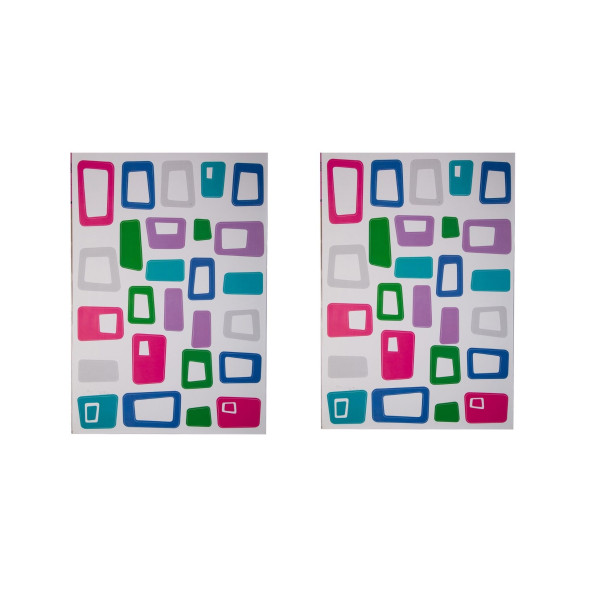 DUVAR SÜSÜ (STİCKER) 2 ADET RENKLİ KARELİ PVC 48X33X0,5CM - 2