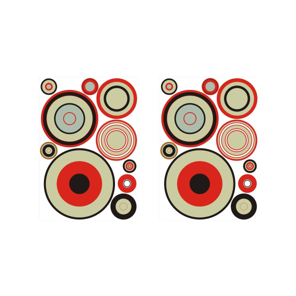 DUVAR SÜSÜ (STİCKER) 2 ADET GEOMETRİK HALKALI PVC 48X33X0,5CM - 2