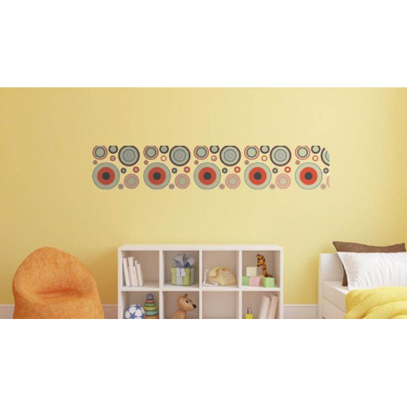 DUVAR SÜSÜ (STİCKER) 2 ADET GEOMETRİK HALKALI PVC 48X33X0,5CM - 3