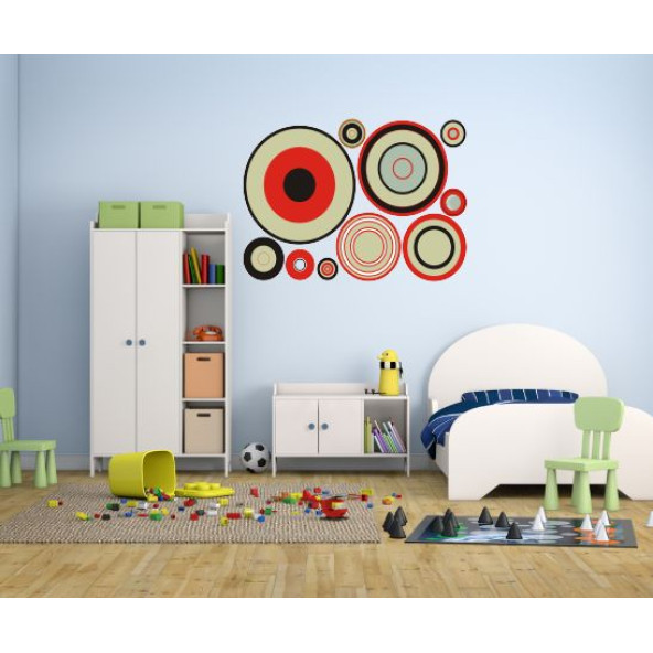 DUVAR SÜSÜ (STİCKER) 2 ADET GEOMETRİK HALKALI PVC 48X33X0,5CM - 4