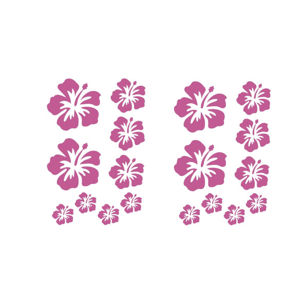 DUVAR SÜSÜ (STİCKER) 2 ADET PEMBE ÇİÇEKLİ ŞEFFAF FİLMLİ PVC 48X33X0,5CM - 2