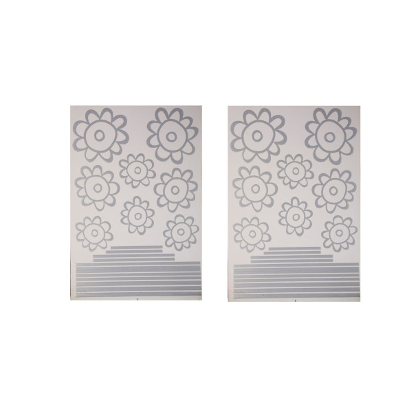 DUVAR SÜSÜ (STİCKER) 2 ADET GRİ PAPATYALI ŞEFFAF FİLMLİ PVC 48X33X0,5CM - 2