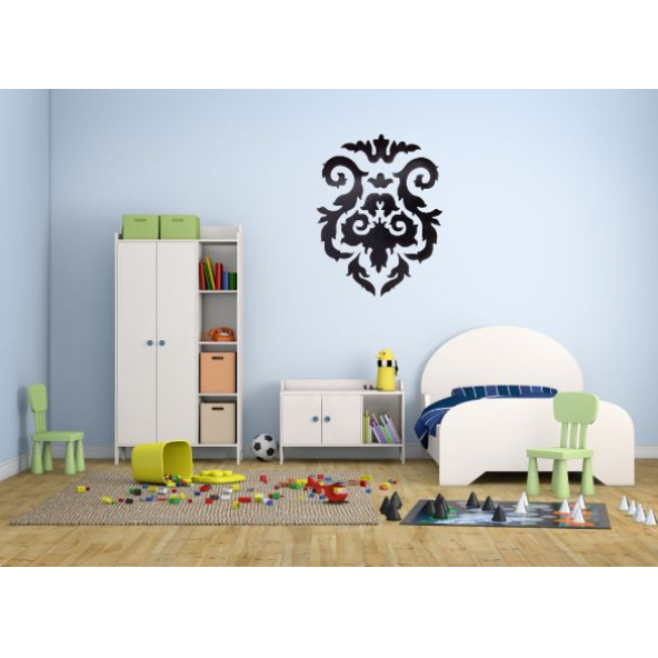 DUVAR SÜSÜ (STİCKER) 2 ADET SİYAH ÇİÇEKLİ ŞEFFAF FİLMLİ PVC 48X33X0,5CM - 3