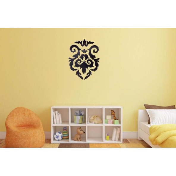 DUVAR SÜSÜ (STİCKER) 2 ADET SİYAH ÇİÇEKLİ ŞEFFAF FİLMLİ PVC 48X33X0,5CM - 4