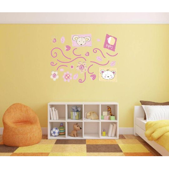 DUVAR SÜSÜ (STİCKER) 2 ADET ÇİÇEKLİ AĞAÇ DESENLİ PVC 70X50X0,5CM - 3
