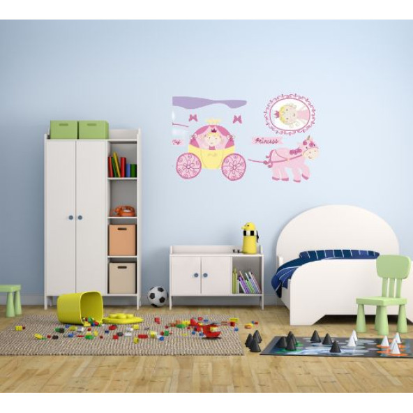 DUVAR SÜSÜ (STİCKER) 2 ADET PRENSES DESENLİ PVC 70X50X0,5CM