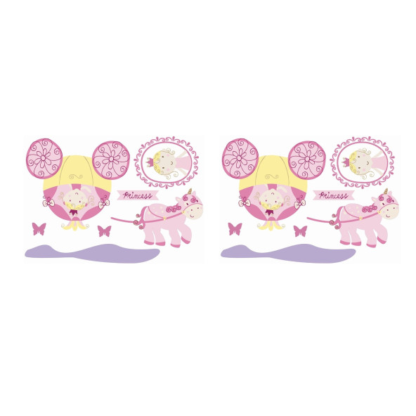 DUVAR SÜSÜ (STİCKER) 2 ADET PRENSES DESENLİ PVC 70X50X0,5CM - 2