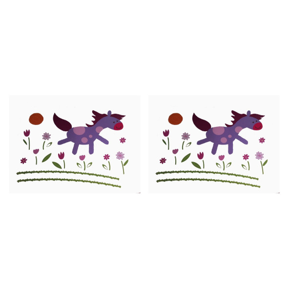 DUVAR SÜSÜ (STİCKER) 2 ADET KÜÇÜK AT DESENLİ PVC 70X50X0,5CM - 2