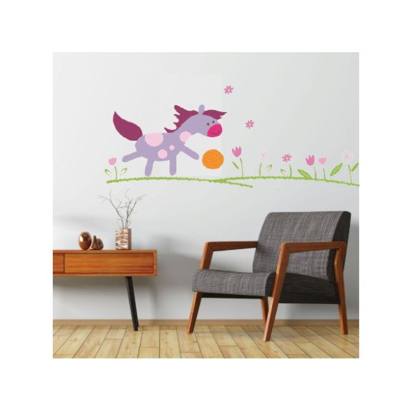 DUVAR SÜSÜ (STİCKER) 2 ADET KÜÇÜK AT DESENLİ PVC 70X50X0,5CM - 3