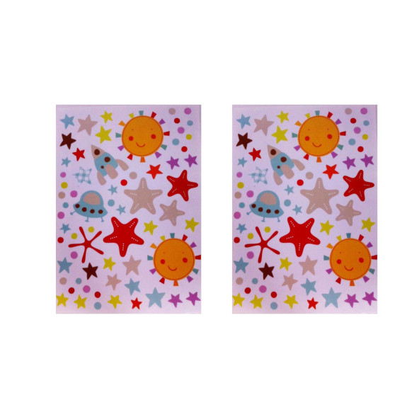 DUVAR SÜSÜ (STİCKER) 2 ADET UZAYLI DESENLİ PVC 70X50X0,5CM - 2