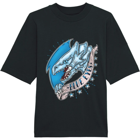 Mavi Gözlü Beyaz Ejder Blue Eyes White Dragon Unisex Oversize Tişört