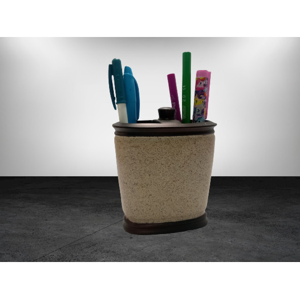 KALEMLİK BRONZ KUMLU POLİRESİN OFİS GERECİ 10X12X5CM - 2