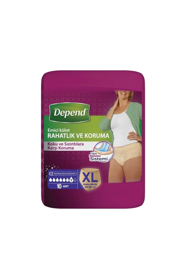 Depend Emici Külot Lohusa Pedi Kadın Xl Beden 1 Paket 10 Adet ürün görseli
