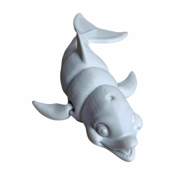 3D Hareketli Gülen Yunus Figürlü Oyuncak - Beyaz - Resim 3