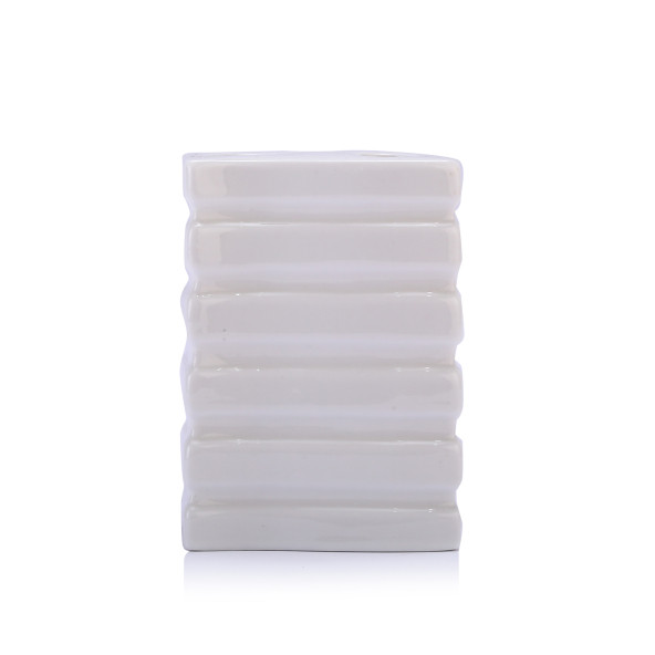 KALEMLİK KARE ÇİZGİLİ MODEL SERAMİK OFİS GERECİ  8X6X11CM - 3