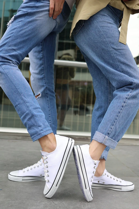 Tomiross Unısex Beyaz Beyaz Garantili Ortopedik Keten Günlük Kullanım Sneaker Ayakkabı X-STAR-7284 - 2