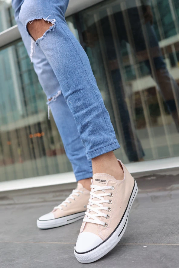 Tomiross Unısex Bej Garantili Ortopedik Keten Günlük Kullanım Sneaker Ayakkabı X-STAR-7284 - 8