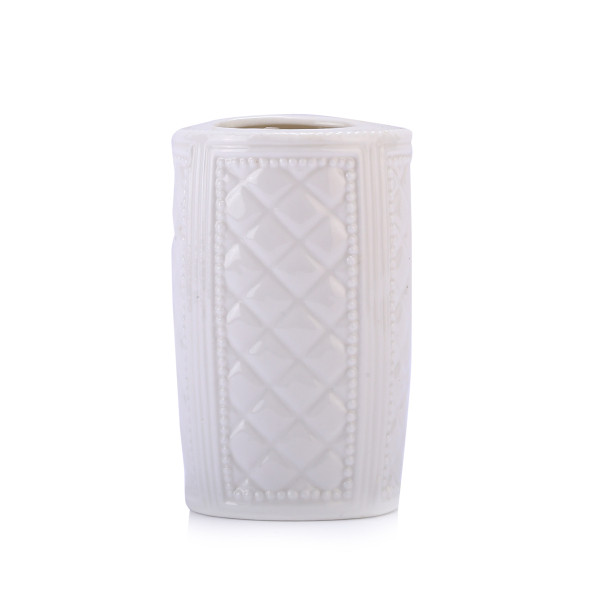 KALEMLİK BAKLAVA DESENLİ SERAMİK OFİS GERECİ 6X6X11CM - 3