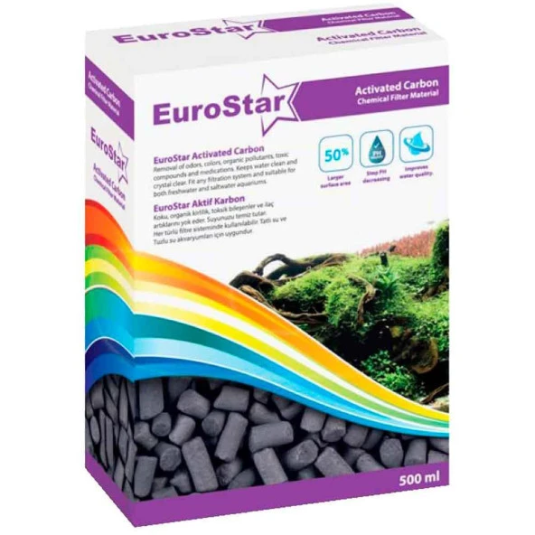 ​Eurostar Aktif Karbon Akvaryum Filtre Malzemesi 500 Ml