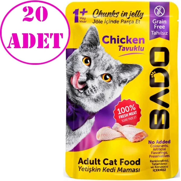 Bado Tavuklu Kedi Yaş Maması 85 Gr 20 AD