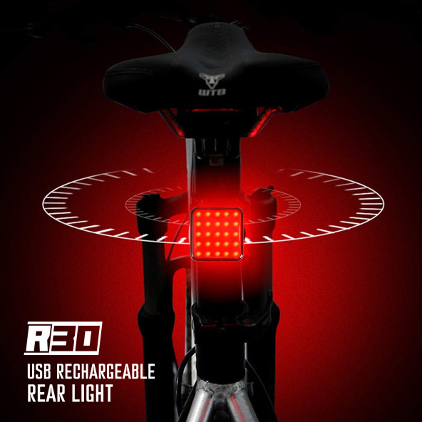 Strada R-30 300mah Şarj Edilebilir Lı-poly Bisiklet Arka Lambası - 4