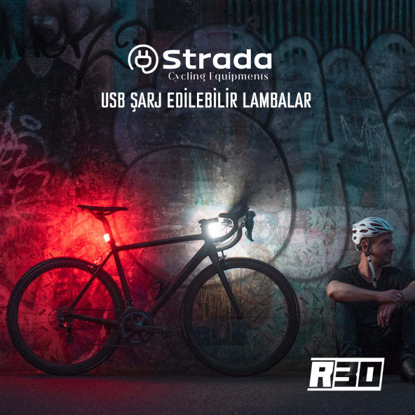 Strada R-30 300mah Şarj Edilebilir Lı-poly Bisiklet Arka Lambası - 6