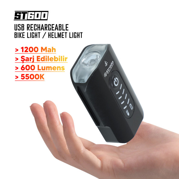 Strada St-600 Çift Yönlü Lityum Şarj Edilebilir Far - 3