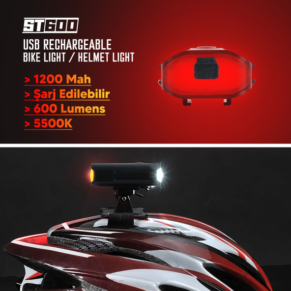 Strada St-600 Çift Yönlü Lityum Şarj Edilebilir Far - 5