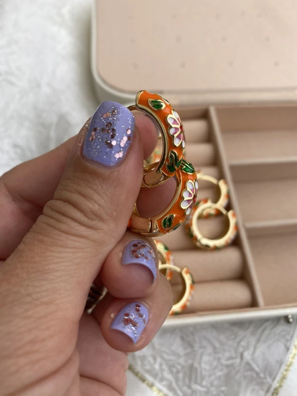 En Sevdiklerinizden Turuncu Mineli Küpe GELDİİ - 2