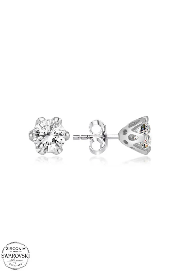 Swarovski Zirconia Kadın 0,28 Karat Elmas Figür Gümüş Küpe