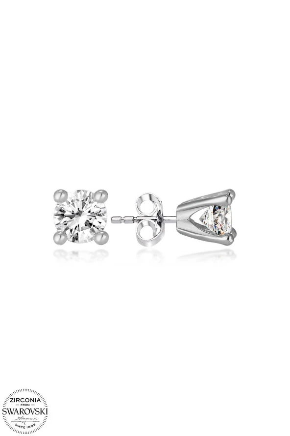 Swarovski Zirconia Kadın 0,28 Karat Modern Figür Gümüş Küpe