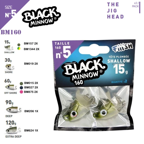 Fiiish Black Minnow BM160/5 Jig Head