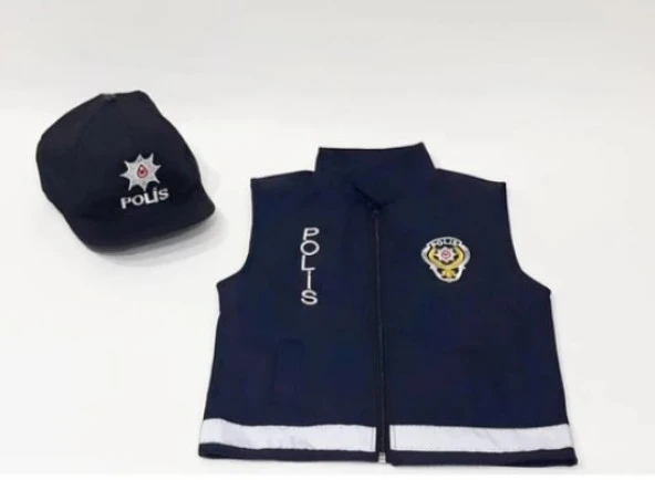Uğur Böceği Çocuk Polis Yeleği ve Şapka Çocuk Kıyafeti Kostüm Polis