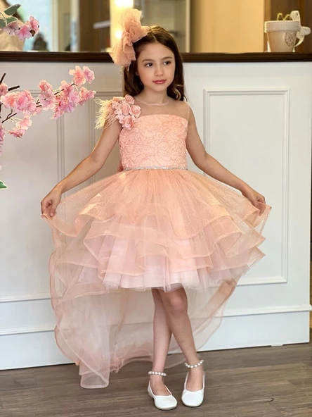 Uğur Böceği Çocuk Kat Kat Abiye Kostüm 3'lü Set - 8