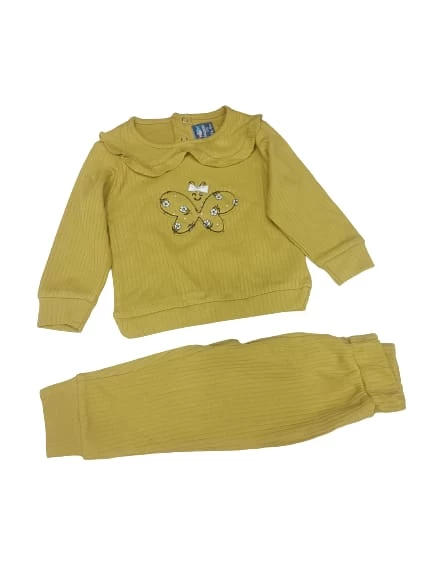 Nazar Baby 23621 Kelebek Baskılı Kız  Takım - 4