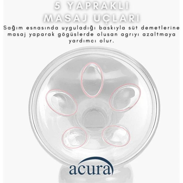 Acura AC-3000 Masaj ve Biberon Özellikli Manuel Göğüs Pompası - 4